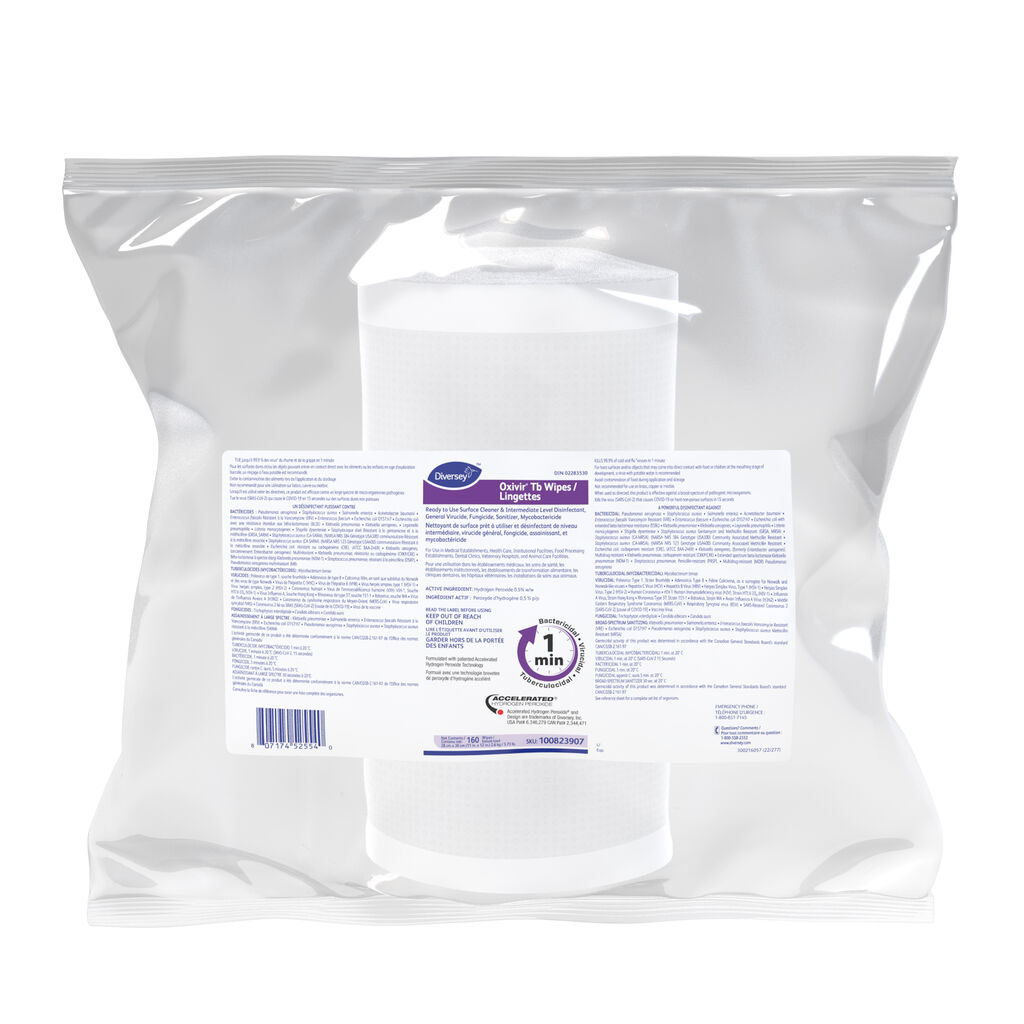 Oxivir® Tb Wipes, 160ea, 4/CT - Ready to Use Surface Cleaner & Intermediate Level Disinfectant, General Virucide, Fungicide, Sanitiz
